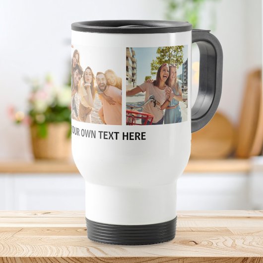 Moderne 3-FotoCollage Reisebecher