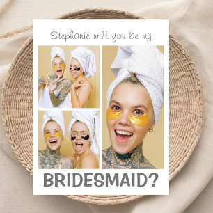 Moderne 3-FotoCollage Werden Sie meine Bridesmai