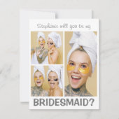 Moderne 3-FotoCollage | Werden Sie meine Bridesmai (Vorderseite)