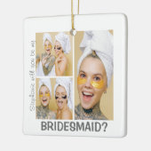 Moderne 3-FotoCollage | Werden Sie meine Bridesmai Keramikornament (Links)