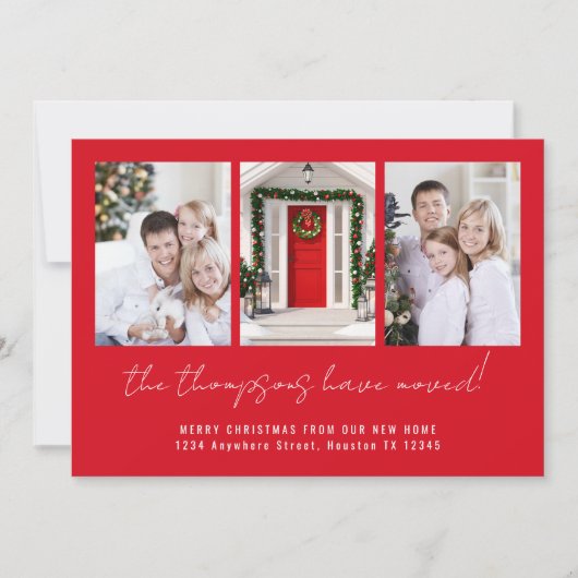 Moderne 3 Fotos Frohe Weihnachten von New Zuhause  (Vorderseite)