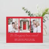 Moderne 3 Fotos Frohe Weihnachten von New Zuhause  (Stehend Vorderseite)