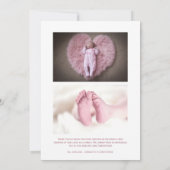 Moderne 3 Fotos Pink Girl Kleiner Dreamer Geburt Ankündigung (Rückseite)