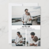 Moderne 3 Fotos Save the Date Einladung (Vorderseite)