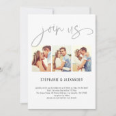 Moderne 3 Fotos schließen sich uns Skripteinsätzen Einladung (Vorderseite)