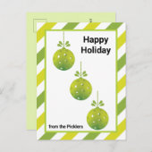 Moderne 3 Pickleballs Baubles, Sondertext Postkarte (Vorne/Hinten)