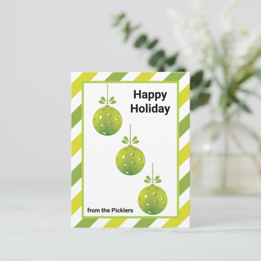 Moderne 3 Pickleballs Baubles, Sondertext Postkarte (Stehend Vorderseite)
