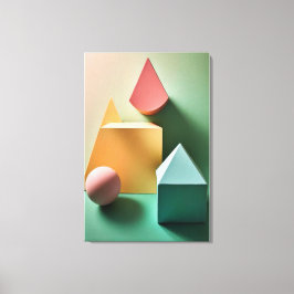 Moderne 3D Abstrakte Minimalistische Formen Leinwa Leinwanddruck