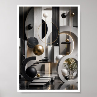 Moderne 3D-Architektur-Wandkunst  Poster