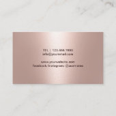 Moderne 3D-Beauty-Salon-Logo-Hair Stylist-Rose Gol Visitenkarte (Rückseite)