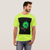 Moderne 3D-Blumendesign in Blau. T-Shirt (Vorne ganz)