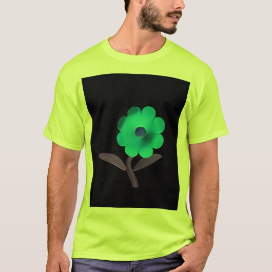 Moderne 3D-Blumendesign in Blau. T-Shirt (Vorderseite)