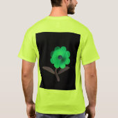Moderne 3D-Blumendesign in Blau. T-Shirt (Rückseite)