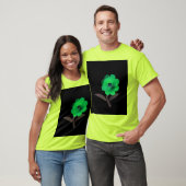 Moderne 3D-Blumendesign in Blau. T-Shirt (Unisex)