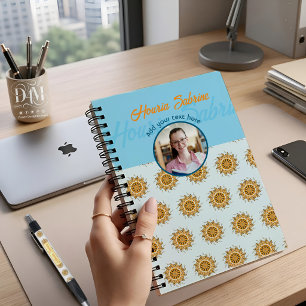 Moderne 3D-Blush-Orange-Floral-Mandala-Doodle-Foto Notizblock