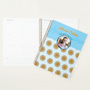 Moderne 3D-Blush-Orange-Floral-Mandala-Doodle-Foto Planer