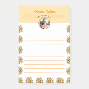 Moderne 3D-Blush-Orange-Floral-Mandala-Doodle-Foto Post-it Klebezettel