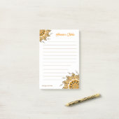 Moderne 3D-Blush-Orange-Floral-Mandala-Doodle Post-it Klebezettel (Auf Schreibtisch)