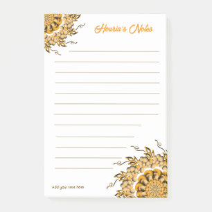 Moderne 3D-Blush-Orange-Floral-Mandala-Doodle  Post-it Klebezettel