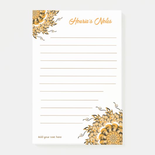 Moderne 3D-Blush-Orange-Floral-Mandala-Doodle Post-it Klebezettel (Vorderseite)