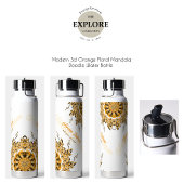 Moderne 3D-Blush-Orange-Floral-Mandala-Doodle Trinkflasche