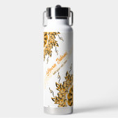 Moderne 3D-Blush-Orange-Floral-Mandala-Doodle Trinkflasche (Vorderseite)