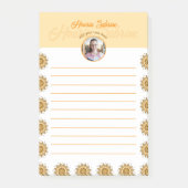 Moderne 3D-Blush-Orangen-Blumen-Mandala-Doodle-Fot Post-it Klebezettel (Vorderseite)