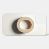 Moderne 3D Buchstabe O Minimalistisches Beige Text Case-Mate iPhone Hülle (Rückseite (Horizontal))