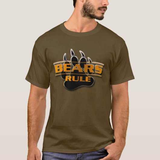 Moderne 3D-Effekt Design Bears Regel Bärenpfeife T-Shirt (Vorderseite)