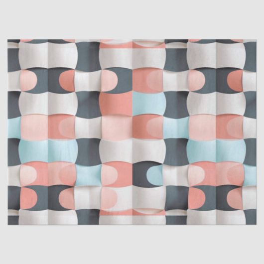 Moderne 3D-gekrümmte geometrische Illusionsmuster Seidenpapier (Vorderseite)