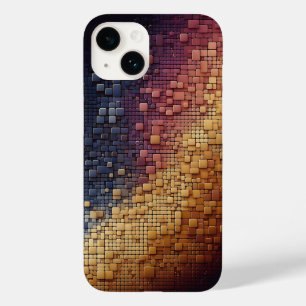 Moderne 3D-Geometrieblöcke Farbverlauf Marineblau Case-Mate iPhone 14 Hülle