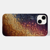 Moderne 3D-Geometrieblöcke Farbverlauf Marineblau  Case-Mate iPhone Hülle (Rückseite (Horizontal))
