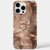 Moderne 3D-Imitats Rose Gold Floral Case-Mate iPhone Hülle (Rückseite)