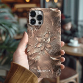 Moderne 3D-Imitats Rose Gold Floral Case-Mate iPhone Hülle