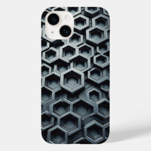 Moderne 3D-Metall-Hexagon-Handyhülle - Industrie Case-Mate iPhone 14 Hülle