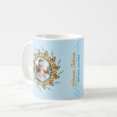 Moderne 3D Orange-Blush-Blumen-Mandala-Doodle-Foto Kaffeetasse (Vorderseite Links)