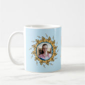Moderne 3D Orange-Blush-Blumen-Mandala-Doodle-Foto Kaffeetasse (Links)
