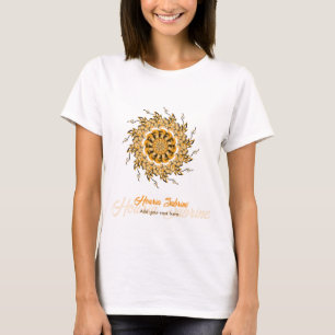 Moderne 3D Orange Blush Blumen Mandala Doodle T-Shirt