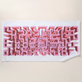 Moderne 3D-Rosa-Labyrinth-Strandtuch Strandtuch (Vorderseite)