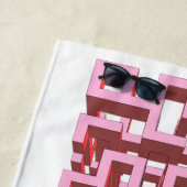 Moderne 3D-Rosa-Labyrinth-Strandtuch Strandtuch (Beispiel)