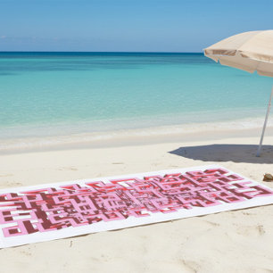 Moderne 3D-Rosa-Labyrinth-Strandtuch Strandtuch