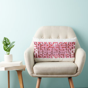 Moderne 3D-Rosa-Lendenkissen mit Labyrinth-Muster Lendenkissen
