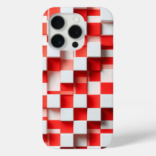 Moderne 3D-Rot-Weiße geometrische Würfelhülle Abst Case-Mate iPhone Hülle