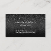 Moderne 3D Rote Lippen Silberner Glitzer Makeup Ar Visitenkarte (Rückseite)