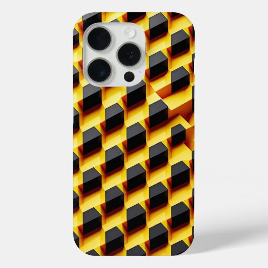Moderne 3D-Schrägblockhülle - Kühne Industrieoptik Case-Mate iPhone Hülle (Rückseite)