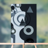 Moderne 3D-Schwarz-Weiß-Kunst Acrylschild (Neutral)