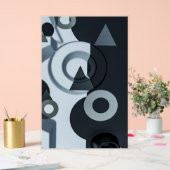 Moderne 3D-Schwarz-Weiß-Kunst Acrylschild (Hochzeit)