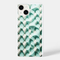 Moderne 3D-Teal- und weiße geometrische Handyhülle