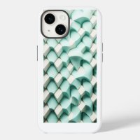 Moderne 3D-Teal- und weiße geometrische Handyhülle
