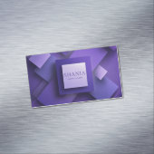 Moderne 3D Texturierte Geometrie Lila Magnetische Visitenkarte (Beispiel)